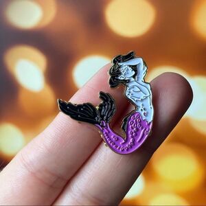 Brunette Mermaid Enamel Pin/ Brooch